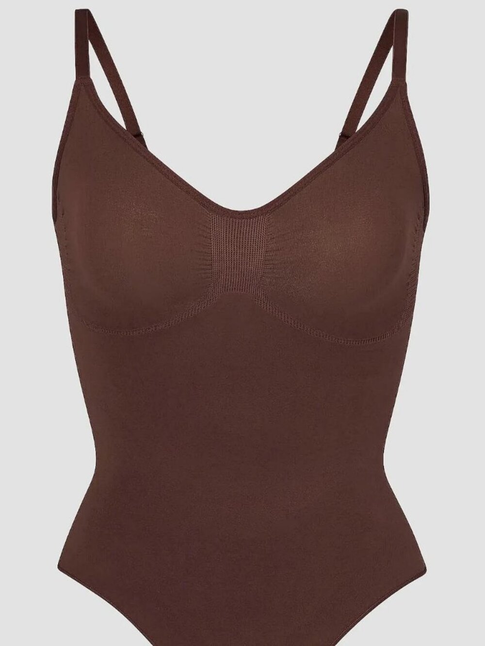 SKIMS Seamless Sculpt Brown Thong Bodysuit